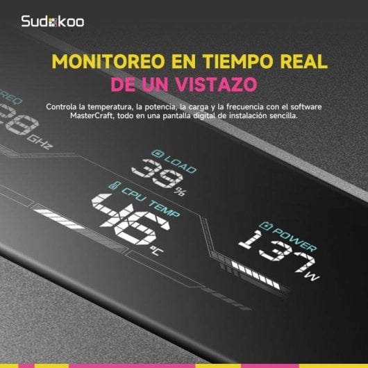 Refrigeración Aire Sudokoo Socket AM5 120mm SK620V Doble Torre Pantalla Digital