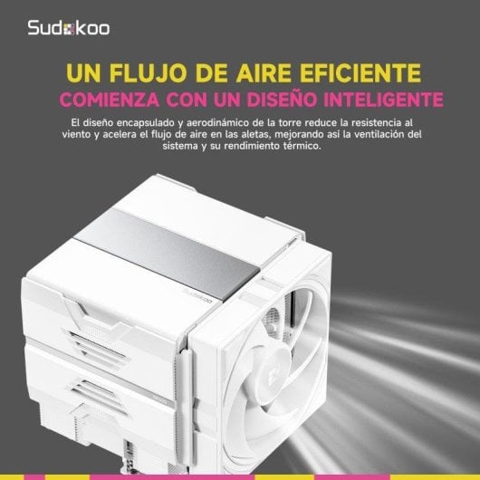 Refrigeración Aire Sudokoo Socket AM5 Doble Torre SK620 Blanco 2x120mm 6 Heatpipes