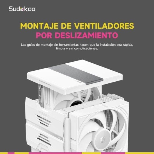 Refrigeración Aire Sudokoo Socket AM5 Doble Torre SK620 Blanco 2x120mm 6 Heatpipes