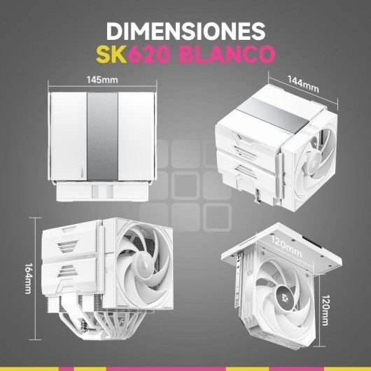 Refrigeración Aire Sudokoo Socket AM5 Doble Torre SK620 Blanco 2x120mm 6 Heatpipes