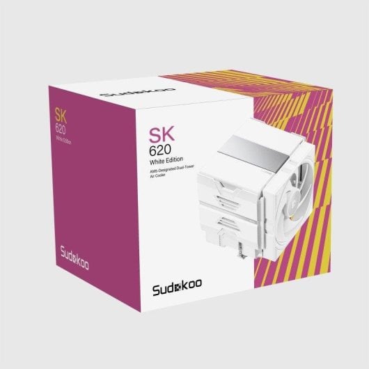 Refrigeración Aire Sudokoo Socket AM5 Doble Torre SK620 Blanco 2x120mm 6 Heatpipes