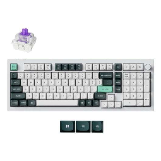 Keychron Q5 Hall Effect Teclado Mecânico Magnético Sem Fios RGB Branco com Layout ISO