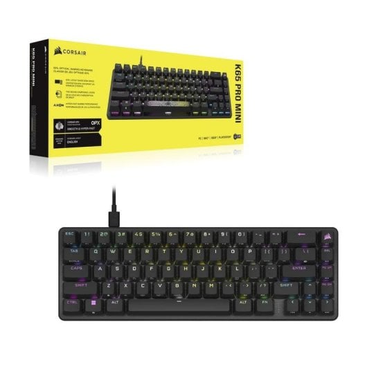 Teclado Corsair K65 PRO MINI mecánico Layout FR retroiluminado RGB compacto