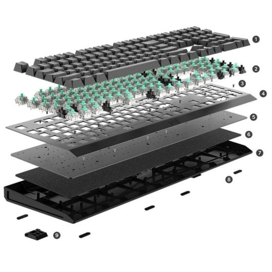 Teclado Wooting Two HE Hall Effect Magnético Layout US anti salpicaduras retroiluminado RGB