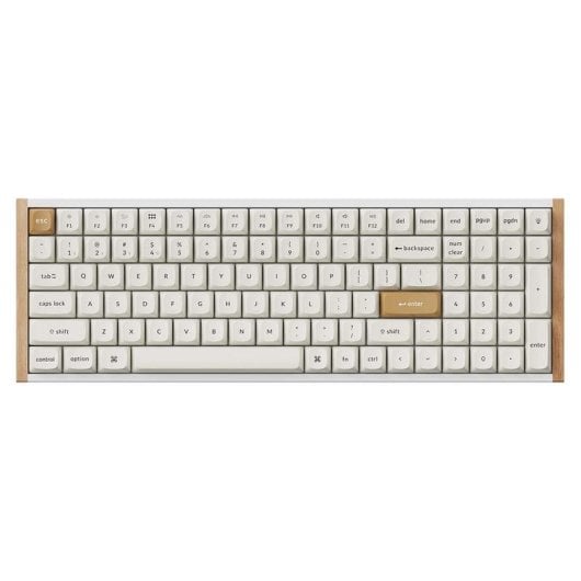 Teclado Keychron K4 HE mecânico Layout US RGB wireless/alumínio madeira