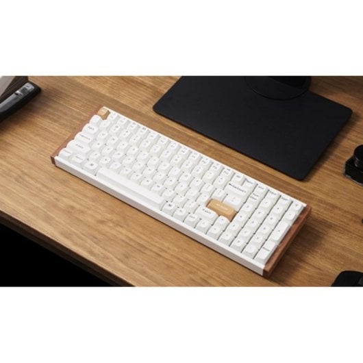 Teclado Keychron K4 HE mecânico Layout US RGB wireless/alumínio madeira