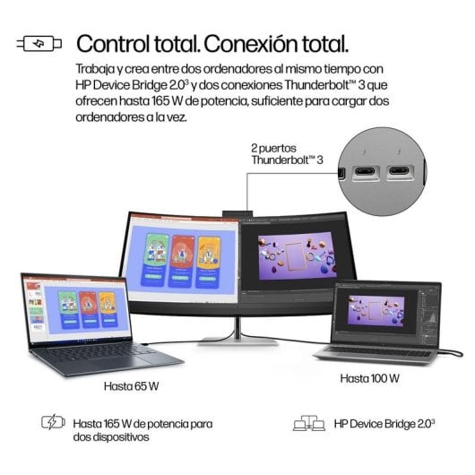 Monitor HP Series 7 Pro 740pm 39,7" UltraHD 5K IPS 60Hz Curvo Webcam 4K Audio Hi-Fi