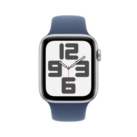 Apple Watch SE 2 GPS 4G NFC 44mm OLED Argent Boîtier Aluminium Bleu S/M Résistant à l’eau