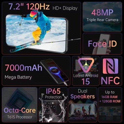 Cubot Note 60 4G 6GB 128GB 7.2" Preto