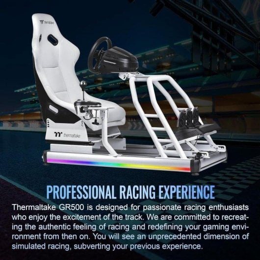 Siège gaming Thermaltake GR500 Snow Racing Simulator Cockpit Blanc RGB