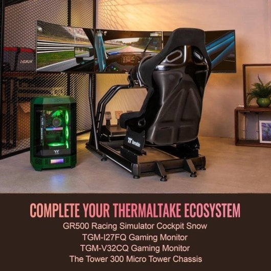 Siège gaming Thermaltake GR500 Snow Racing Simulator Cockpit Blanc RGB