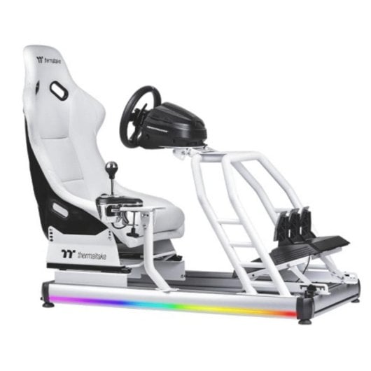 Siège gaming Thermaltake GR500 Snow Racing Simulator Cockpit Blanc RGB