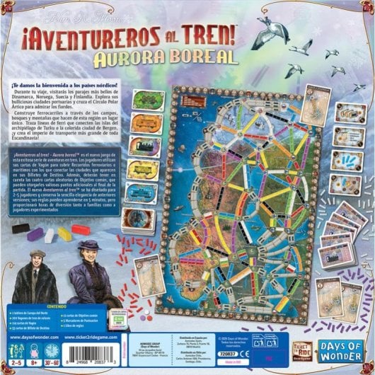 Jogo de tabuleiro Asmodee Aventureros al Tren Aurora Boreal estratégia multiplayer
