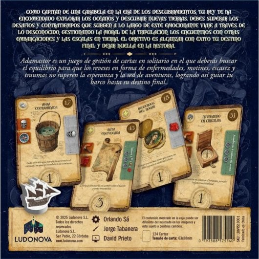 Brettspiel Asmodee Adamastor Solo-Kartenstrategie 1 Spieler 130 Karten