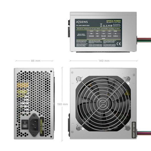 Fuente de Alimentación Aisens ASPC-500ATX-SEO 500W ATX 2.0 protections ventilateur 120 mm