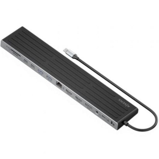 Base para portátil Aisens ASUC-13P042-GR USB-C Dock 13 en 1 4K, HDMI, DisplayPort