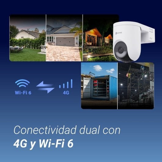 Videocamere di sorveglianza EZVIZ HB8 Lite 4G 2K Visione Notturna Esterna IA Allarme Pannello Solare Controllo Vocale Audio Bidirezionale