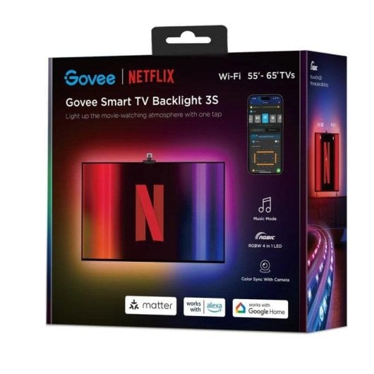 Striscia LED Smart Govee H6098 Retroilluminazione TV RGBIC+W Wi-Fi Bluetooth
