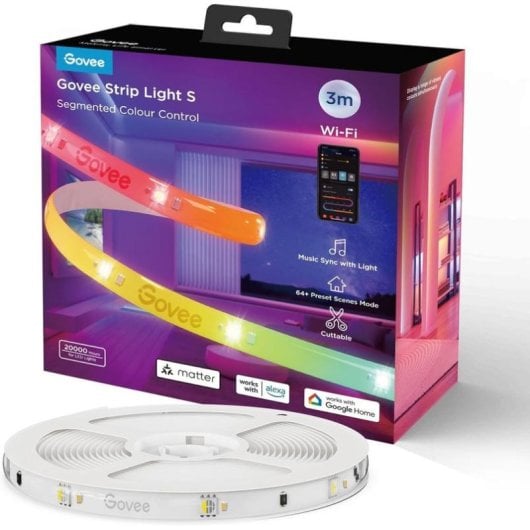 Ruban LED Govee RGBIC 3M WiFi BT Commande vocale Matter Ready