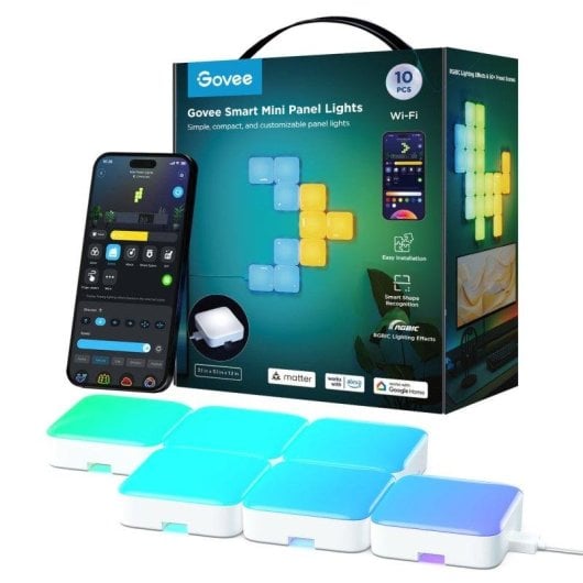 Painel LED de parede Govee Smart Mini 10 unidades RGBIC controlo inteligente