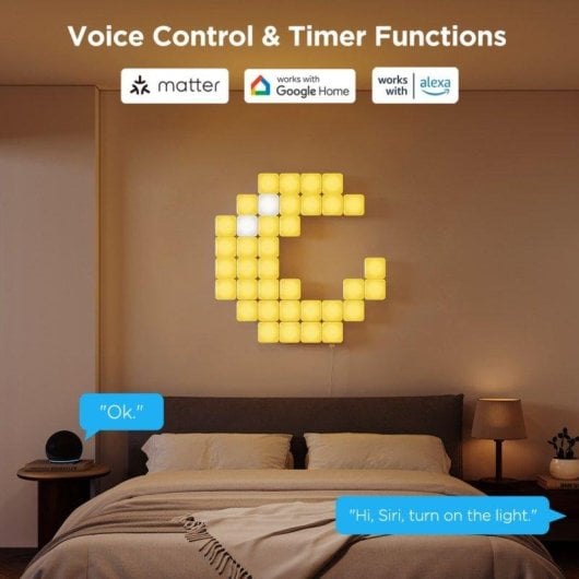 Painel LED de parede Govee Smart Mini 10 unidades RGBIC controlo inteligente