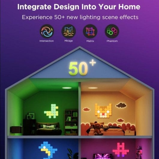 Painel LED de parede Govee Smart Mini 10 unidades RGBIC controlo inteligente