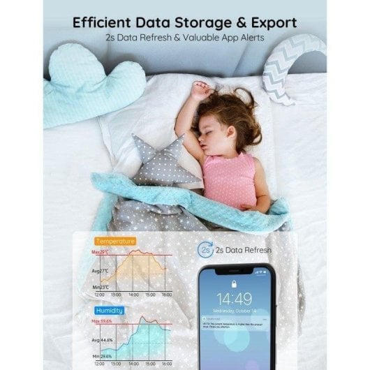 Temperatursensor Govee H5179 Wi-Fi Bluetooth Hohe Präzision Batteriebetrieb