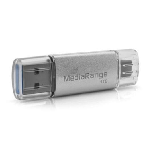 USB-Stick MediaRange MR941-1 1TB USB Type-A/Type-C 400MB/s Silber