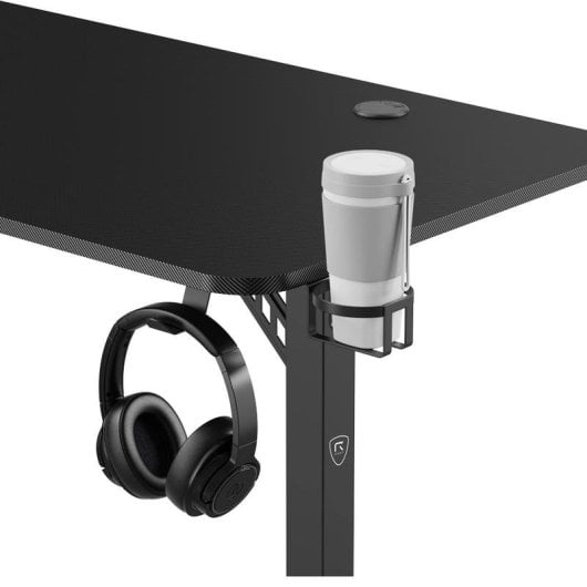 Mesa Gaming REKT 150cm Fibre de Carbone Métal Support Casque Porte Gobelet