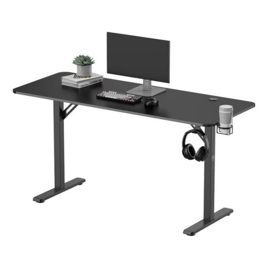 Mesa Gaming REKT 150cm Fibre de Carbone Métal Support Casque Porte Gobelet