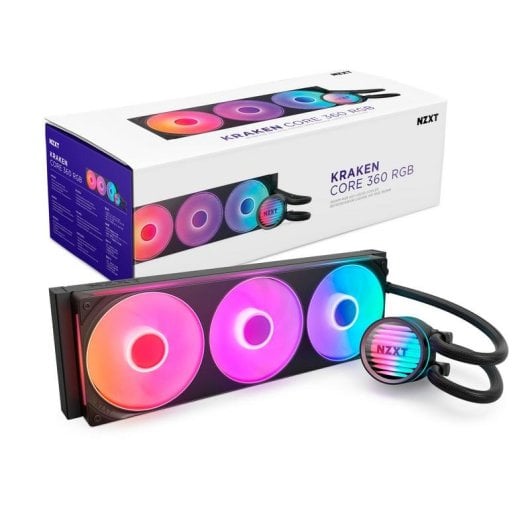 Refrigeración Líquida NZXT Kraken Core 360 RGB 360mm 3 Ventiladores Iluminación LED