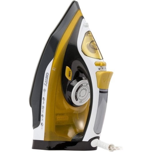 Plancha Camry CR 5029 2400 W Negro y Amarillo Antigoteo Autolimpieza Vapor Vertical