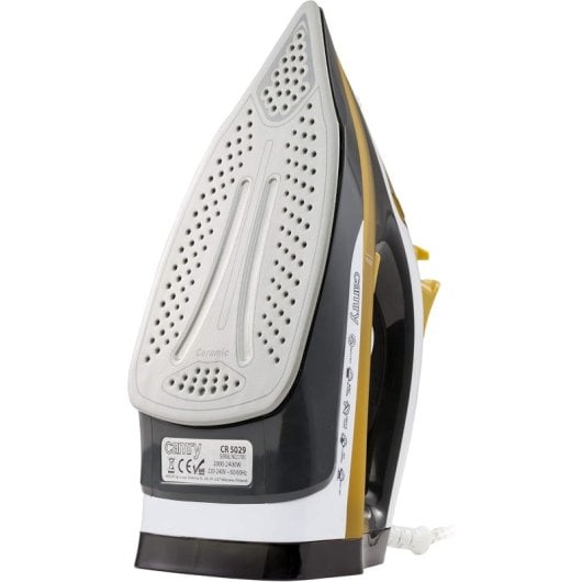 Plancha Camry CR 5029 2400 W Negro y Amarillo Antigoteo Autolimpieza Vapor Vertical