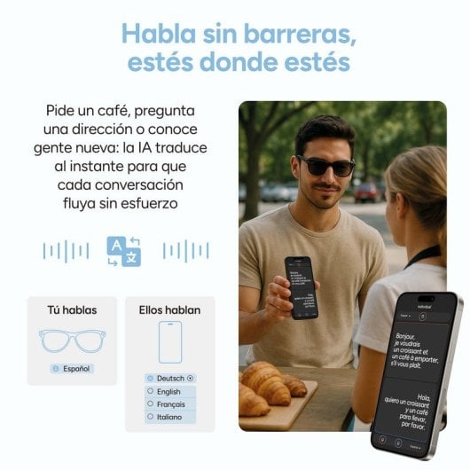 Gafas inteligentes Ksix Spectrum 8MP Full HD IA Almacenamiento 4GB Negro