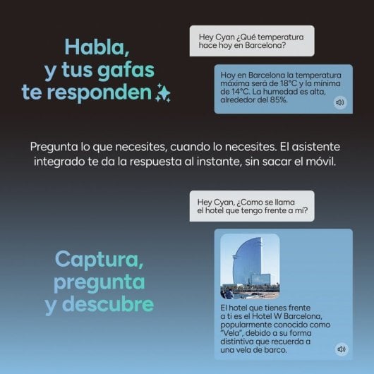 Gafas inteligentes Ksix Spectrum 8MP Full HD IA Almacenamiento 4GB Negro