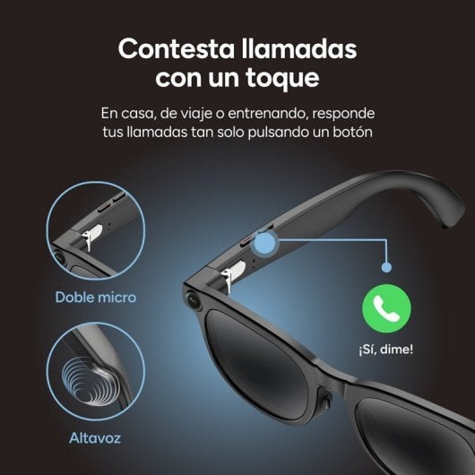 Gafas inteligentes Ksix Spectrum 8MP Full HD IA Almacenamiento 4GB Negro