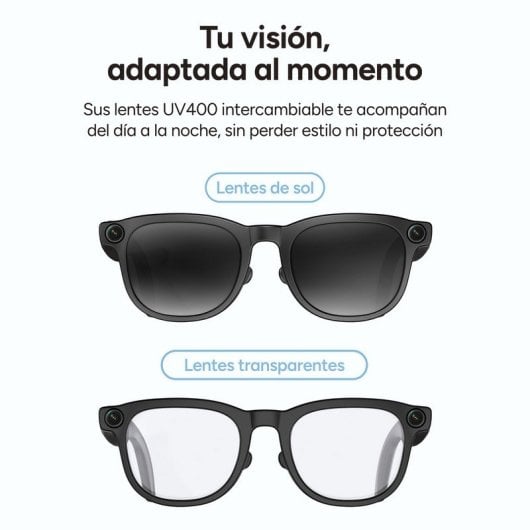 Gafas inteligentes Ksix Spectrum 8MP Full HD IA Almacenamiento 4GB Negro
