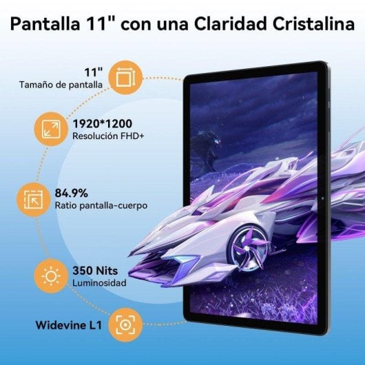 Tablet Zenva T90 11" 128GB Wifi 8000mAh Android 16 Grau