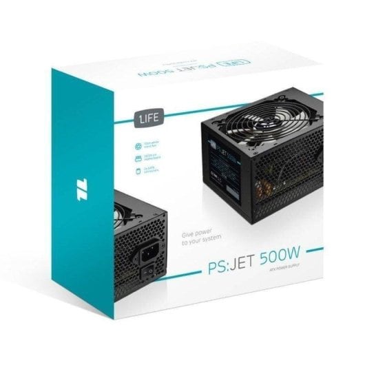 Fonte d alimentation 1Life Jet 500W ATX PFC Passif ventilateur 12 cm noire