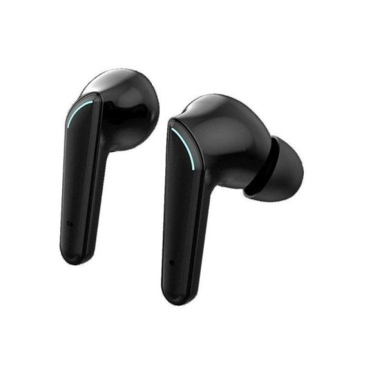 Auriculares Voss VS200 inalámbricos Bluetooth para gaming y música, control táctil y estuche de carga negros