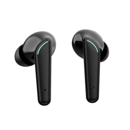 Auriculares Voss VS200 inalámbricos Bluetooth para gaming y música, control táctil y estuche de carga negros