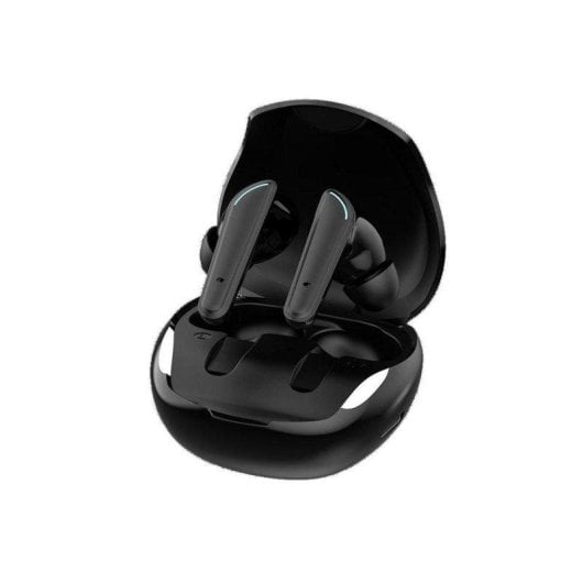 Auriculares Voss VS200 inalámbricos Bluetooth para gaming y música, control táctil y estuche de carga negros