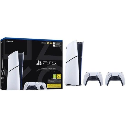 Sony Playstation 5 Digital Edition 2 Mandos DualSense Blanca