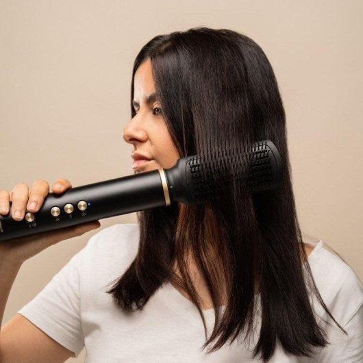 Multi-Haarstyler InnovaGoods Wavify 1500W Ionen Coanda 3 Temperaturen 7 Aufsätze Schwarz-Gold