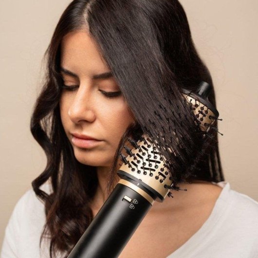 Multi-Haarstyler InnovaGoods Wavify 1500W Ionen Coanda 3 Temperaturen 7 Aufsätze Schwarz-Gold