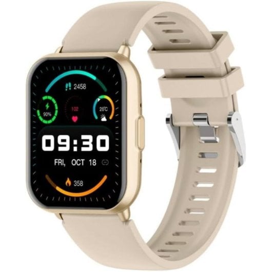 Montre Connectée Cool Cascais Bluetooth 50mm Écran Silicone Champagne Appels Santé Sport