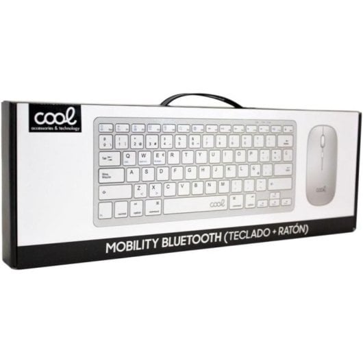 Tastiera e Mouse Bluetooth COOL Mobility bianco compatto Layout ES per PC e Tablet