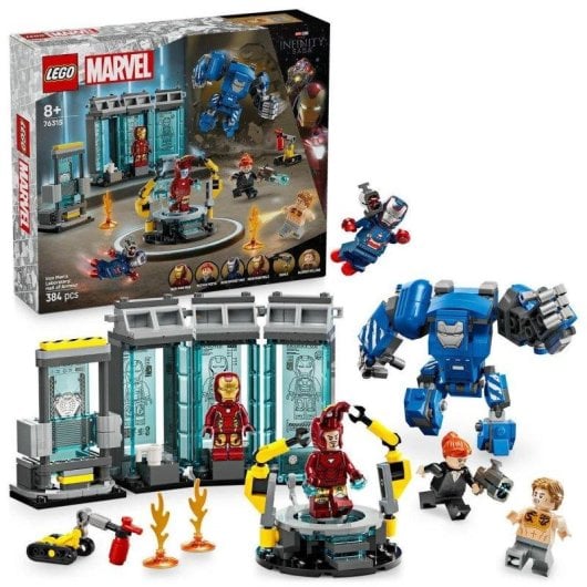 LEGO Marvel Laboratório de Iron Man Sala de Armaduras 76315 384 peças