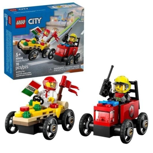 LEGO City Pizza Contre Camion de Pompiers 60458 70 pièces