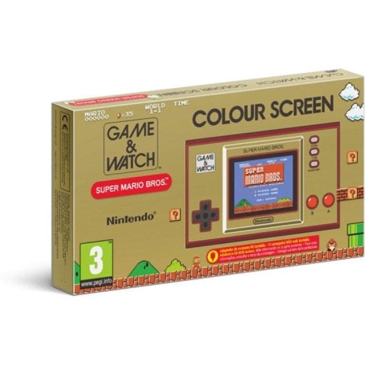 Nintendo Game and Watch Super Mario Bros Retro Sem Processador 0GB Relogio Beige Vermelho
